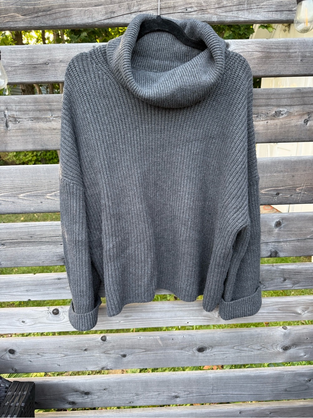 Banana Republic Charcoal Gray Cowl Neck Sweater